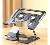 Soporte refrigerador para portátil, Soporte de refrigeración for ordenador portátil, 2 ventiladores, antideslizante de 180 grados, portátil de 17 pulgadas, 40kg, teléfono, iPad, multicolor