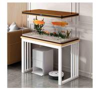 Soporte Resistente Para Pecera Con Estantes De Metal, Organizador Multifuncional Para El Hogar, Mesa Auxiliar Con Almacenamiento, Para Sala De Estar, Dormitorio, Cocina, Oficina(White-B,80x40x70 cm)