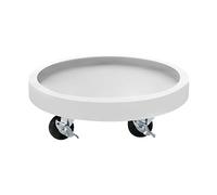 Soporte resistente para plantas con ruedas de goma, bandeja redonda móvil para uso en interiores y exteriores, carrito de maceta con freno, rueda de metal para un fácil transporte