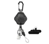Soporte Retráctil Antirrobo Para Teléfono, Clip De Identificación Para Sujetar El Teléfono, Llavero Antirrobo, Núcleo De Alambre De Acero Resistente, Carcasa Amortiguadora, ABS Y Metal, Ideal Para Act
