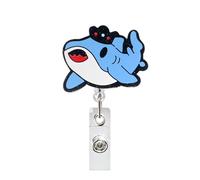 Soporte retráctil con clip de metal para enfermera, médico, lentejuelas de dibujos animados, insignias acrílicas para gestión de tarjetas, insignia retráctil