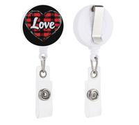 Soporte retráctil con forma de corazón con la palabra "Love" para tarjetas de identificación para médicos, enfermeras, estudiantes, trabajadores de oficina