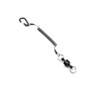 Soporte retráctil para señuelos de pesca con anillo dividido de acero inoxidable 304 y cuerda de seguridad de 27 cm para estabilidad