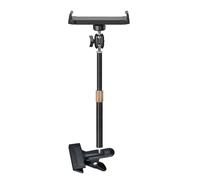 Soporte retráctil para tabletas de escritorio para dispositivos móviles de 14-21 cm/23-39 cm, brazo ajustable que asegura la abrazadera de agarre para rotación de transmisión en vivo, soporte de