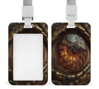 Soporte retráctil para tarjeta de identificación de ojo mágico rojo y ámbar brillante, protector de tarjetas, placa de nombre, etiqueta de nombre para trabajo, oficina, médico, enfermera