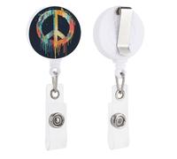 Soporte retráctil para tarjetas de identificación con signo de esperanza colorido de la paz, para médicos, enfermeras, estudiantes, trabajadores de oficina