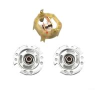 Soporte robusto para escobillas de carbono RS775 RS750 RS755, rendimiento fiable con plástico y metal (1 soporte para cepillo de carbono + 2 hojas de metal)