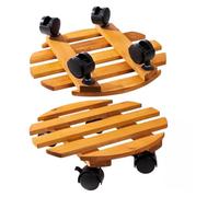 Soporte rodante para plantas con ruedas bloqueables, soporte de madera de 12 pulgadas para uso en interiores y exteriores, carrito móvil para plantas para un fácil movimiento de la planta