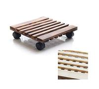 Soporte Rodante Para Plantas De Alta Resistencia Con Ruedas, Carrito Móvil Para Macetas Grandes, Duradero Para Uso En Interiores Y Exteriores, Color Madera - 30 Cm/11,8 P,Wood Color-30cm/11.8in