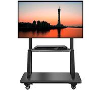 Soporte rodante para TV Soporte para TV móvil para Carrito de exhibición de TV de 32/42/49/55/65/75 Pulgadas Soporte para TV de Piso con Ruedas giratorias para el hogar y la Oficina, Carro Giratorio