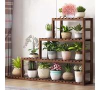 Soporte rústico de bambú para jardín y plantas, decoración al aire libre que ahorra espacio para patio, balcón y jardín, fácil montaje, 100 x 20 x 90 cm, perfecto para macetas y plantas