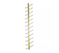 Soporte rústico de pared para botellas de vino, 6 tamaños, elegante estante de exhibición de vino de metal dorado para cocina, comedor, bar y decoración de bodega, vino elegante