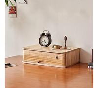 Soporte seguro de madera para documentos con cerradura y 1 cajón para archivos, papeles y documentos importantes, solución de almacenamiento ideal para el hogar u oficina