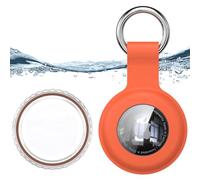 Soporte seguro impermeable para Apple Air Tag con llavero, funda duradera resistente a los arañazos, llavero protector para llaves, mascotas, equipaje, mochilas y más (naranja)
