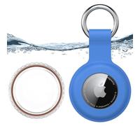 Soporte seguro impermeable para Apple Air Tag con llavero, funda duradera resistente a los arañazos, llavero protector AirTag para llaves, mascotas, equipaje, mochilas y más (azul cielo)