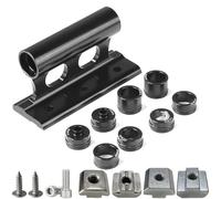 Soporte seguro para horquilla de bicicleta hecho de aleación de aluminio para portaequipajes de techo de 20 x 110 mm con múltiples opciones de adaptador (plateado)