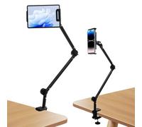 Soporte Tablet Cama, Soporte Para Tablet, 360° Giratorio, Mesa Con Brazo De Aluminio Giratorio De 360° y Abrazadera Ajustable Para Ipad Pro Air Mini De 4,0 a 12,9 Pulgadas, Tableta, Smartphone