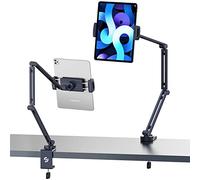 Soporte Tablet Mesa ULANZI LS31 Soporte para Tablet Cama Soporte iPad Ajustable en 360 Tornillos 1/4'' 3/8'' Compatible con iPad Pro 12.9'' 2022 Air Mini/iPhone Samsung Smartphone Cámara Micrófono