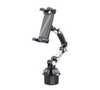 Soporte Tablet Portavasos para Porsche Taycan Cross Turismo (CT) 2019-2026 | Soporte Tablet Portavasos Base Extensible Brazo Flexible Pinza Doble Consola Coche Adaptador Bebida Cabezal Giratorio Brazo