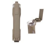 Soporte Táctico para Almacenamiento de Batería, Portátil, Impermeable, con Diseño de Una Sola Ranura y Doble Ranura para Baterías de Linterna CR123, AAA y AA(Brown,Single)