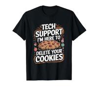 Soporte técnico Estoy aquí para Eliminar Sus Cookies Navidad Navidad Camiseta gráfica económica, Hombre, Negro, M