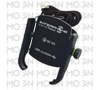 Interphone CellularLine SMMOTOCRABUSB | Soporte Celular Universal para Moto con Carga USB