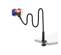 Soporte Teléfono Móvil con Cuello de Cisne, Soporte para Teléfono con Clip, Universal Flexible Soporte Largo Flexible 70 cm, para Móviles de 4-6,3" para el Dormitorio, Oficina, Cocina, Coche