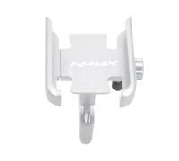 Soporte Teléfono Y Navegador GPS para Motocicleta para NMAX25 NMAX155 125 2015-2024 Espejo Retrovisor Manillar, Piezas Delantero Titular De GPS Teléfono(Plata 1)