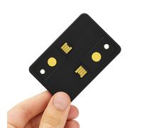 Soporte Tipo Tarjeta para YubiKey 5 NFC y 5C NFC - Funda Protectora Case y Holder con Ranura Antipérdida para Cartera, Mochila y Portatarjetas (Llave de Seguridad No Incluida) (2 Ranuras Negro)