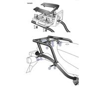 Soporte Topcase negro Alurack para BMW HP 2 (2005-2008)