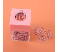 Soporte Transparente para Clips, Organización Eficiente, Dispensador Magnético para Escritorio, Aula, Plástico Transparente, 18 Clips (PINK)