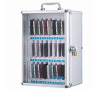 Soporte transparente para teléfono con cerradura, ranura 12/24/36 para estudiantes y restaurantes, caja de almacenamiento móvil segura con diseño de rejilla para una fácil visibilidad y acceso rápido