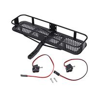 Soporte trasero de enganche con parachoques trasero de metal y luces LED cuadradas para coche RC Traxxas 1/10, portaequipajes de hierro duradero de actualización compatible con los