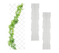 Relaxdays Rankgitter Pack 3 Soportes Reja Trepadoras, Guías Plantas Enredaderas Plegables, 250 cm, Jardín, Balcón o Terraza, Blanco, Acero Inoxidable, 250 x 90 x 2 cm