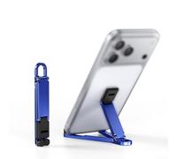 Soporte triangular compacto de aleación de aluminio compatible con una amplia gama de teléfonos inteligentes que ofrece un cómodo cambio entre ángulos de visión (azul)