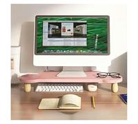 Soporte Triangular para Monitor, Soporte de Esquina para Monitor, Estante de Madera para Escritorio, ergonómico y Elevado para portátil, TV, Tableta y Escritorio de Oficina (Rosa)