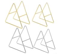 Soporte triangular para posavasos, soporte para platos, para bebidas, cocina, comedor, encimera, decoración de mesa, impermeable, fácil de limpiar, hierro (dorado S)