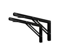 Soporte triangular recto Billy de 24 pulgadas, soportes estante plegables alta resistencia, bisagras mesa en L montadas la pared for banco con tornillo para Cocina Libros Estante(Black)