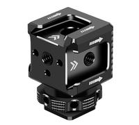 Soporte triple de zapata caliente de 1/4 pulgadas, adaptador de tornillo de extensión de micrófono, soporte de llenado de micrófono de tres cabezales para monitor de micrófono de luz de llenado LED