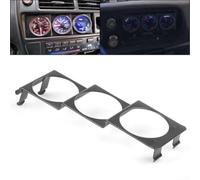 Soporte triple para coche de 52 mm para radio estéreo estándar, ranura DIN única, ABS pintado en negro con clips de autorretención