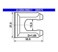 Soporte, tubo flexible de freno ATE 24.5004-0003.1
