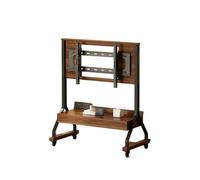 Soporte TV con Ruedas De 40 A 85 Pulgadas Y Toma Corriente Soporte Suelo TV con Altura Y Ángulo Ajustables con Puerta Corredera Cristal Templado Oficina, Escuela Y Hogar(Black-A)