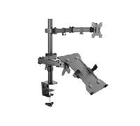 Equip Soporte de escritorio articulado de doble brazo para monitor portátil de 13"-32