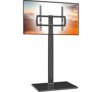 Soporte TV Pie, Mueble Soporte TV Suelo con Giratorio de 80°y Altura Ajustable, Poco Espacio para TV, LCD, LED, OLED de 27 a 60 Pulgadas, VESA MAX de 400X400 mm