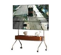 Soporte TV Ruedas con Altura Regulable, Televisión Portátil con Ruedas 360°, Soporte de Pie para TV 40-75 Pulgadas, Mueble TV con Panel Perforado, Soporte TV Pie(Brown)
