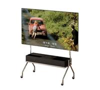 Soporte TV Ruedas con Altura Regulable, Televisión Portátil con Ruedas 360°, Soporte de Pie para TV 40-75 Pulgadas, Mueble TV con Panel Perforado, Soporte TV Pie(Black)