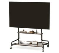 Soporte TV Ruedas, Estante de MDF de 2 Niveles, Altura Ajustable | Soporte TV Pie, Acero Laminado en Frío, Panel Perforado, para Televisores de 40 a 80 pulgadas, VESA Máximo 600×400 mm