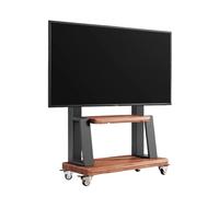 Soporte TV Ruedas para Televisores 32-90 Pulgadas, Soporte TV Pie con Ruedas, Soporte de Pie para TV Regulable en Altura con 2 Estantes, Mueble TV con Ruedas(Black,32-90inch)