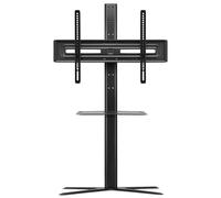 Soporte de TV Universal con estantería One For All - Tamaños de Pantalla de 32-70"- para TVs LCD/LED/Plasma/OLED/QLED - 90º de Giro y 15º de inclinación - Altura Ajustable- VESA 600x400 - WM4672
