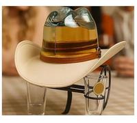 Soporte único para botellas de sombrero de vaquero, nuevo soporte recargable para copas de vino estilo vaquero occidental, dispensador de vino en forma de estante para sombreros, estantes de vino